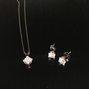 Real gold necklace & earrings set